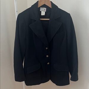 Vintage Women's Classic Black Wool Blazer
